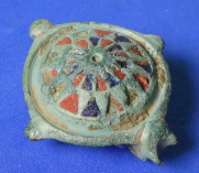 Roman, Bronze, Enamelled Umbonate Disc Brooch, 2nd Century