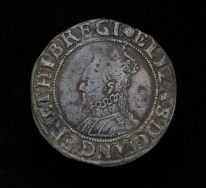 Elizabeth I, Silver Shilling, Tun Mint Mark, 6th Issue, 1592-5