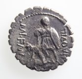 Mn. Aquillius Mn.F. N, Silver Serrated Denarius, Rome Mint, 71 BC