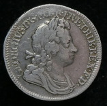 George I, Silver Shilling, 1720, Error B of BRVN on Reverse Restruck Over W(?), RARE, Obverse