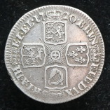 George I, Silver Shilling, 1720, Error B of BRVN on Reverse Restruck Over W(?), RARE, Reverse
