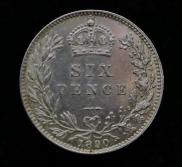 Victoria, Silver Sixpence, Jubilee Bust, 1890, Excellent Example, Reverse