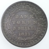 George III, Bank Token Three Shillings, First Head, 1811, R