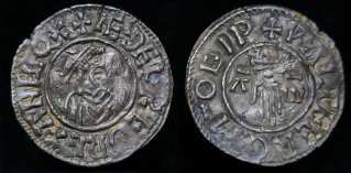 Aethelred II Silver penny, First Hand Type, Ipswich, Waltferth Moneyer