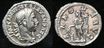 Severus Alexander, Silver Denarius, Annona Reverse, Rome 222-8