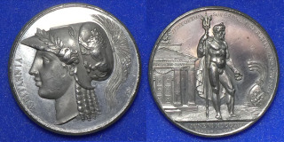 Commemorative Medal in White Metal for Visit of Alexander I & Friedrich Wilhelm III, 1814