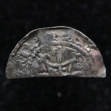 Norman, Henry I Silver Cut Halfpenny, Quadrilateral on Cross Fleury Type, Canterbury, 1100-1135, Reverse