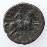 Larissa, Thessaly, AE Dichalkon, Larrisa Facing Left/Warrior,  c3rd Century BC, Reverse