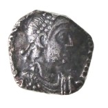 Theodosius I, Silver Half-Siliqua, Victory, Aquileia, AD 388-393, RARE, O