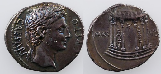Augustus, Silver Denarius, Struck Colonia Patricia, 18 BC