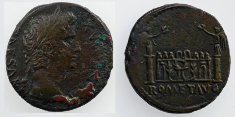 Augustus, AE 26, Lugdunum, AD 9-14