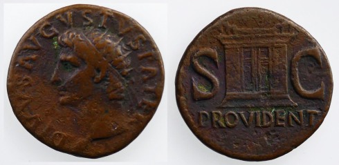 Augustus, Divus Augustus, Copper As, 15 BC