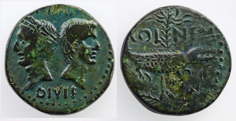 Augustus & Agrippa, AE As, Nemausus, 10-14 AD
