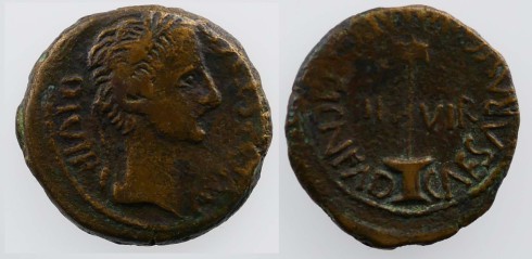Augustus, AE Semis, Caesaraugusta, Spain, 8-1 BC