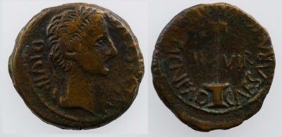 Augustus, AE Semis, Caesaraugusta, Spain, 8-1 BC