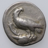 Bruttium, Kroton, Silver Nomos, Eagle/Tripod, 425-350BC, Obverse