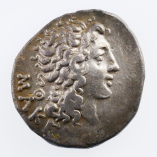Macedonia as a Roman Province. A Greatly Historical Coin Exhibiting Two Languages. Aesillas as Quaestor, Silver Tetradrachm, 95-70BC, Obverse