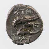 Thrace, Istros, AR Obol (or Quarter Drachm or Stater) Two Male Heads/Sea-Eagle & Dolphin, BC400-350, Reverse