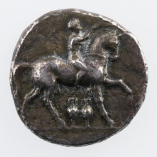 Calabria, Tarentum, Silver Didrachm, Youth On Horseback/Dolphin,  c3rd Century BC, Obverse