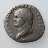 Titus as Augustus Left Facing Bust Silver Denarius, Single Capricorn, AD 79 RARE, Obverse