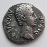 Augustus, Silver Denarius, Lugdunum, Apollo, 15-13 BC, O