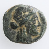 Ionia, Smyrna, AE Apollo/Hand in Caestus, 75-50BC, O