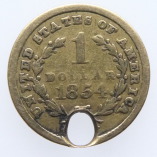 United States, Gold Liberty Head One Dollar, 1854, R