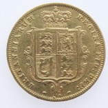 Victoria, Gold Half Sovereign, Young Head, Shield Back, 1872, R