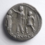 P. Porcius Laeca Silver Denarius, Roma/Military Figure, 110-109BC, R