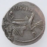 L. Memmius Galeria, Serrated Silver Denarius, Saturn/Venus, 106BC, R