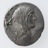L. Hostilius Saserna, Silver Denarius, Gaulish Captive/Diana, 48BC, O
