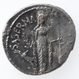L. Hostilius Saserna, Silver Denarius, Gaulish Captive/Diana, 48BC, R
