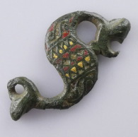 Roman, Bronze and Enamel Dragonesque Type Plate Brooch, AD 75-175