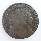 William & Mary Irish Halfpenny, 1693, Obverse