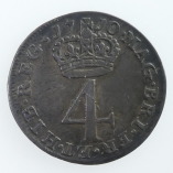 Anne, Silver Fourpence, Second Bust, 1710, R