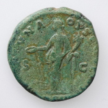 Domitian, AE As, Rome, Fides, AD 81-96, Excellent Reverse