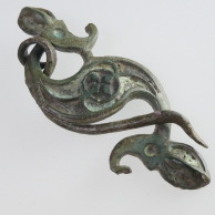 Roman, Bronze and Enamel Dragonesque Type Plate Brooch, AD 75-175