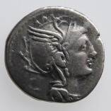Appius Claudius Pulcher, Silver Denarius, Roma/Victory, 111/110 BC, O