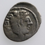 L. Thorius Balbus, Silver Denarius, Juno/Bull, 105 BC, O