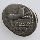 L. Thorius Balbus, Silver Denarius, Juno/Bull, 105 BC, R