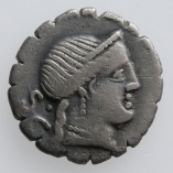C. Naevius Balbus, Silver Denarius Serratus, Venus/Victory, 79 BC, O