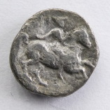 Larissa, Thessaly, AE11 Trihemiobol, Larrisa/Horseman, 350-325 BC, R