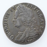 George II, Shilling, Older Bust, LIMA, 1745, O