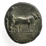 Tiberius, AE19, Ploughing Oxen, Philippi (?), Macedon, AD 14-37, R